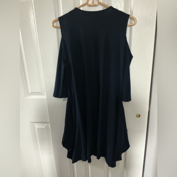 Joseph Ribkoff Navy Cold-Shoulder Dress - Picture 3 of 7
